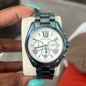 Michael Kors Blue Watch with White Dial